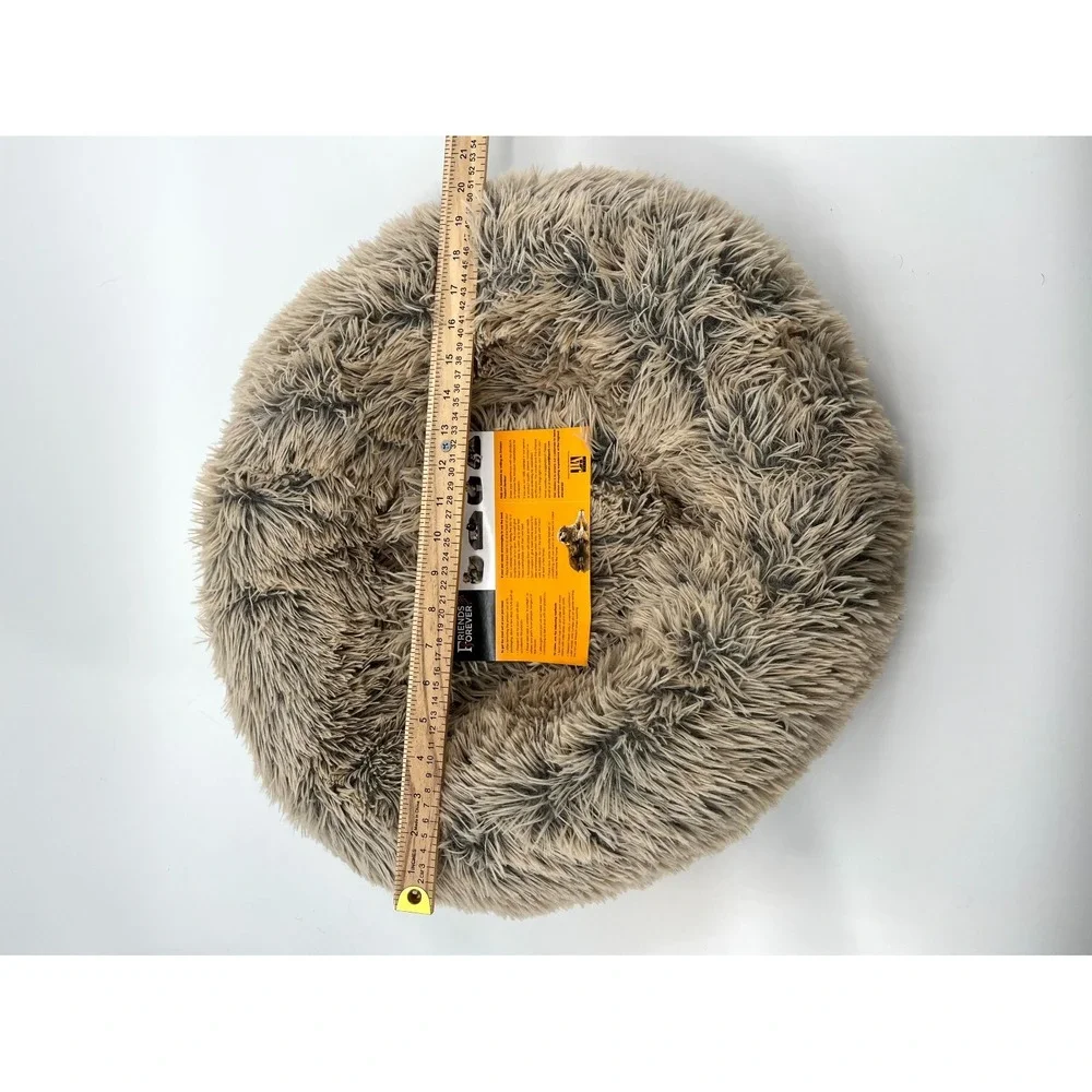 Madison Park Coco Faux Fur Self Warming Indoor Round Pet Bed Cuddler Small TORN